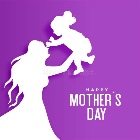 Paper Cut Style Mothers Day Wishes Card For Mom And Daughter Love Stock Vector Illustration Of