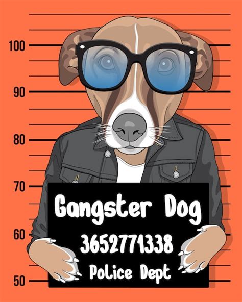Premium Vector Gangster Dog Hand Drawn Cute Dog With Sunglasses