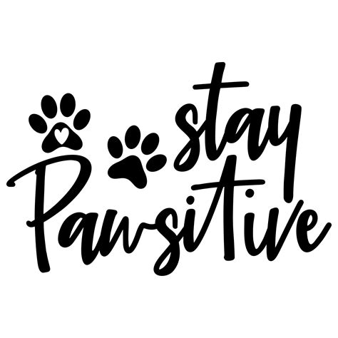 Stay Pawsitive Animal Themed Png Instant Download Etsy