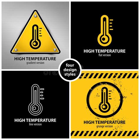 High Temperature Warning Sign Stock Vector Illustration Of Rise Sign