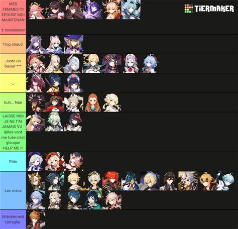 Ma Tiers Liste De Mes Waifu Respect Mes Opinion Personelle