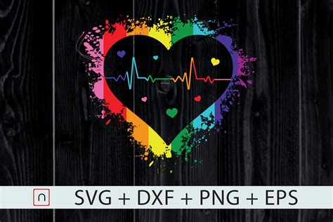 Lgbt Rainbow Heartbeat Svg Gay Pride Svg By Novalia Thehungryjpeg My