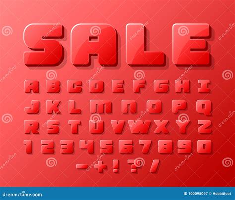 Sale Font 3d On The Red Background Stock Vector Illustration Of Font