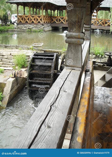 Water Mill And Water Wheel In Maramures Transilvania Romania Stock