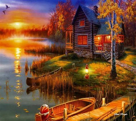See more ideas about thomas kinkade, thomas kinkade cottage, thomas kinkade paintings. Cabin on the lake | Thomas kinkade paintings, Kinkade ...