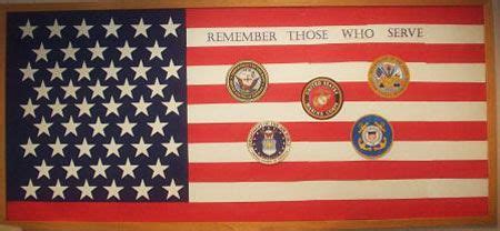 Recognize memorial day with this may bulletin board display that reminds young americans of the cost that has been paid to earn and preserve our freedoms. Library Displays - Ocean Shores Public Library | American ...