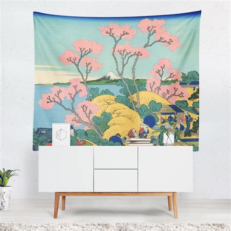 Cherry Blossom Tapestry Japanese Decor Mountain Theme Tree Etsy