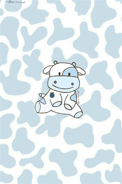 Nat_drawingxx on ig made this blueberry cow | Cow print wallpaper