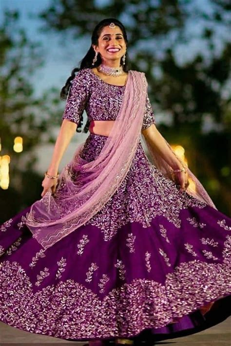 Best Purple Designer Lehenga Choli For Book Looks Wedding Lehenga