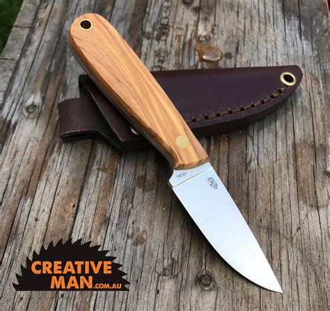 Brisa Necker Knife Flat Grind Olive Woodleather Sheath Nordic Edge