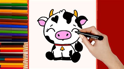 Aprende A Dibujar Una Vaca Kawaii Fácil How To Draw A Cute Cow Easy 3