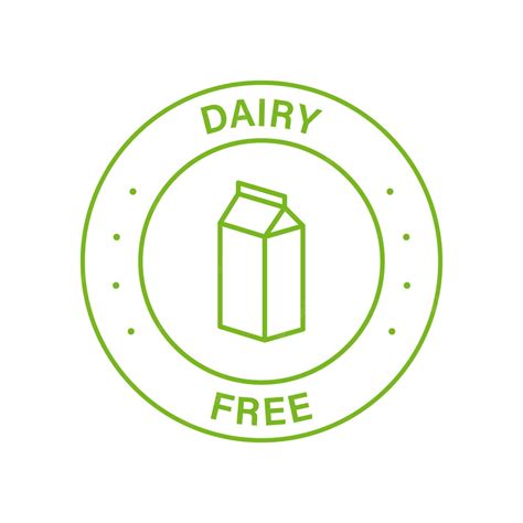 Premium Vector Dairy Free Line Green Stamp No Cow Milk Lactose Label