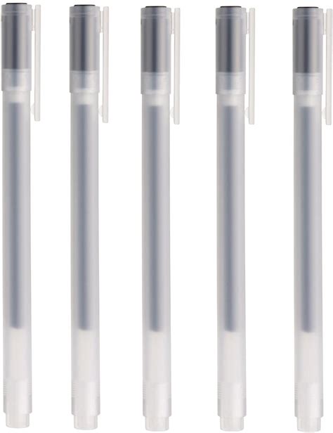 Muji 05mm Gel Ink Ballpoint Pen Black Set Of 5 Pens Buy Online In