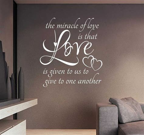 Bedroom Wall Decal Miracle Of Love Romantic Quote Vinyl Wall