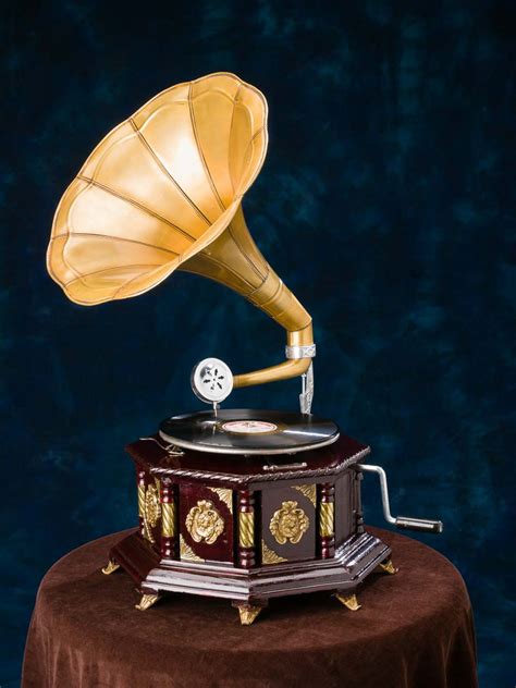 Gramophone, 70cm, horn gramophone, shellac record, gramophone, antique ...