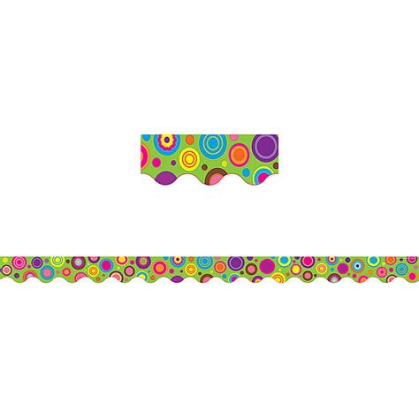 Lime Colorful Circles Scalloped Border Trim Tcr5366 Teacher Created