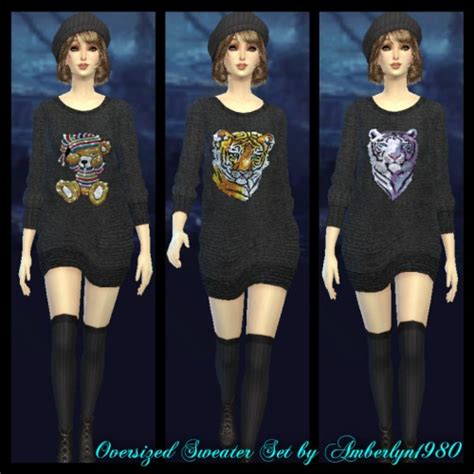 Oversized Sweater Set At Amberlyn Designs Sims 4 Updates