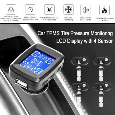 Universal 12v Car Wireless Tpms Tire Pressure Monitoring System