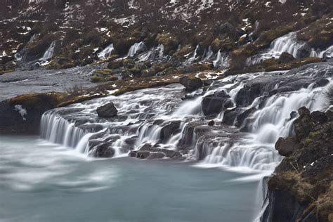 Hraunfossar Waterfall On The Hvita River Near Reykholt Iceland