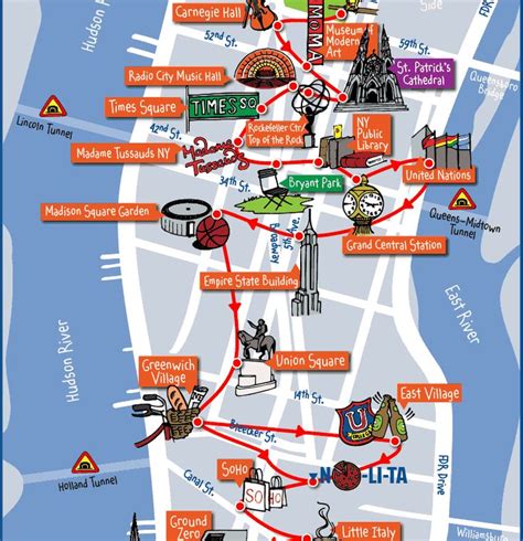 New York Attractions Map Download Tourist Map Nyc Major Tourist
