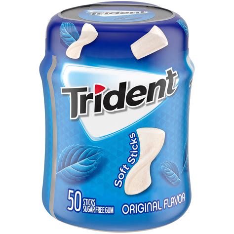 Trident Unwrapped Original Flavor Sugar Free Gum 50 Piece Bottle
