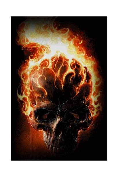 Skull Flaming Animated Skulls Graphics Gifs Ghost