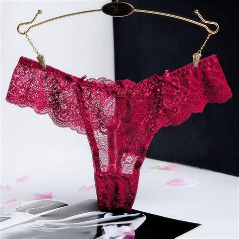 M L Newest Women G String Sexy Underwear Lace Briefs Panties Transparent Super Thin Hollow