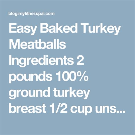 Healthy Baked Turkey Meatballs Recipe Myfitnesspal Turkey Meatballs