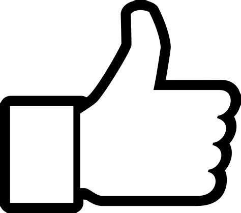 Download Thumbs Up Facebook Logo Black And White Thumbs Up Icon Svg