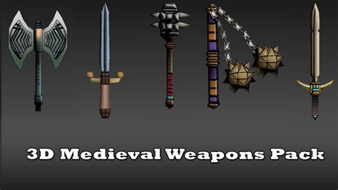 3d Model Game Ready Medieval Swords 3d Collection Vr Ar Low Poly