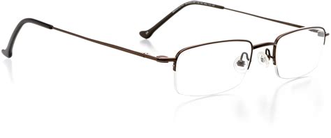 optical eyewear glasses rectangle shape metal half rim frame matte bronze