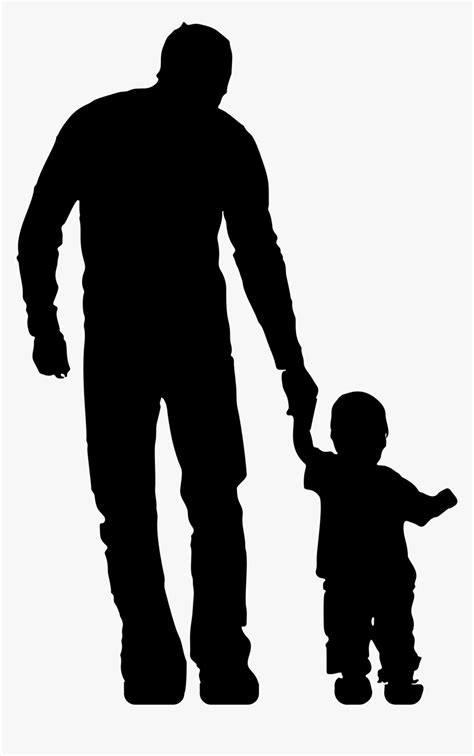 People Silhouette At Getdrawings Father And Son Holding Hands Clipart HD Png Download