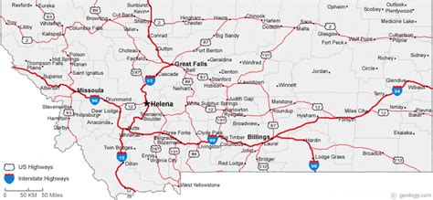 Map Of Montana Cities Montana Road Map