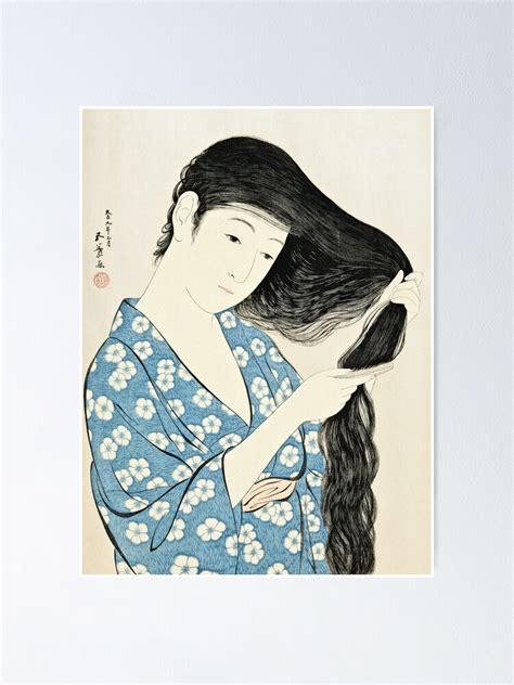 Hashiguchi Goyo Woman Combing Her Hair Kami Sukeru Onna Poster For Sale By Artcenter