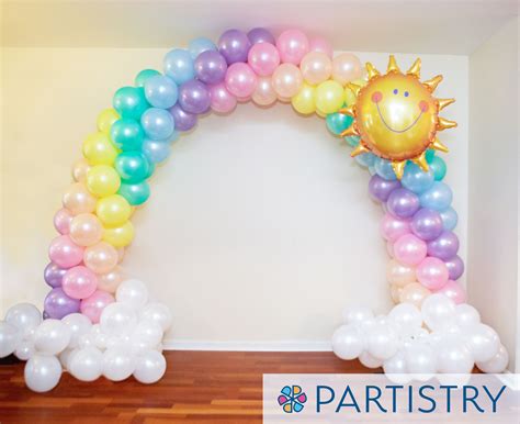 beautiful rainbow balloon arch with clouds rainbow balloons rainbow balloon arch rainbow