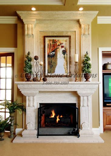 5 Travertine Fireplace Design Carved Stone Creations