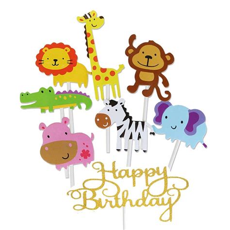 Buy 36 Animal Cupcake Toppersjungle Safari Theme Cake Topper For