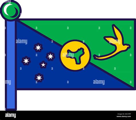 Christmas Island Fairy Tale Country Flag On Flagpole For Registration