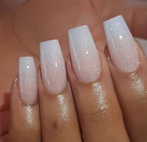 Pink And White Ombre Glitter Nail Art Wedding Wedding Nails Nails Today