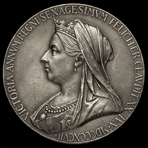 1897 Queen Victoria Official Diamond Jubilee Large Silver Medal