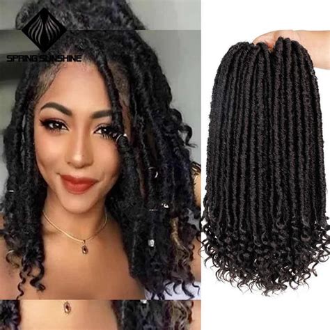 Synthetic Goddess Faux Locs Curly Crochet Braids Hair Ombre River Locs