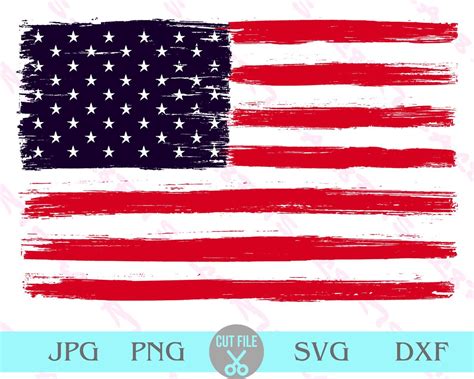 Distressed American Flag Svg USA Flag Svg Grunge Flag Svg Etsy Patriotic Flag Types Of