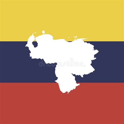 Mapa De Venezuela En Fondo Nacional De Los Colores Ilustración Del