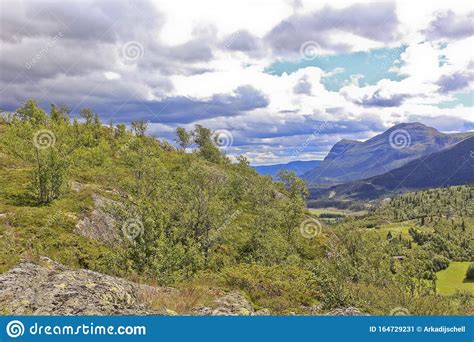 Landscape With Mountains And Valleys In Beautiful Hemsedal Buskerud