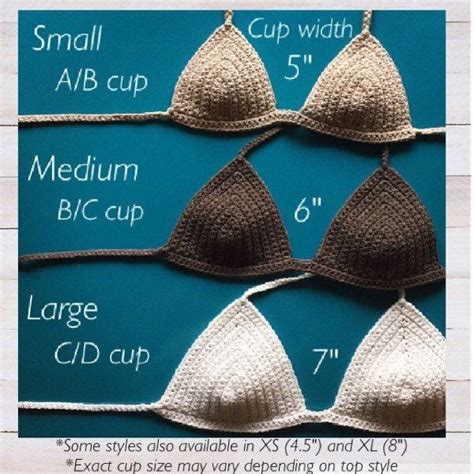 crochet bra cup size chart printable templates free