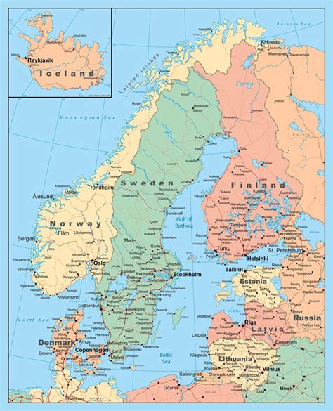 Map of sweden showing major cities and roads. Pin by Joyce Murr on Poland Lithuania Trip | Scandinavia ...