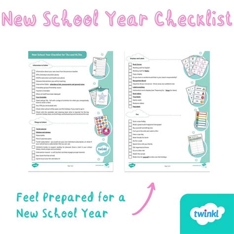 New School Year Checklist Twinkl