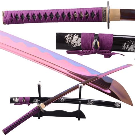 Shijian Swords Real Sharp Purple Samurai Katana Manganese Steel Full