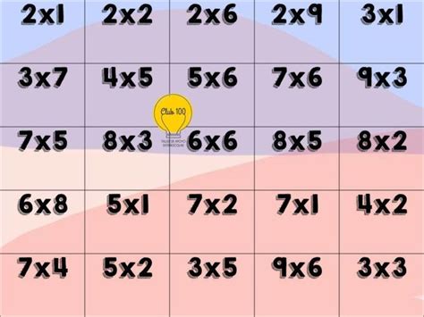 Fabuloso Bingo De Las Tablas De Multiplicar Tablas De Multiplicar Bingo