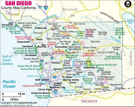 San Diego County Map Map Of San Diego County California